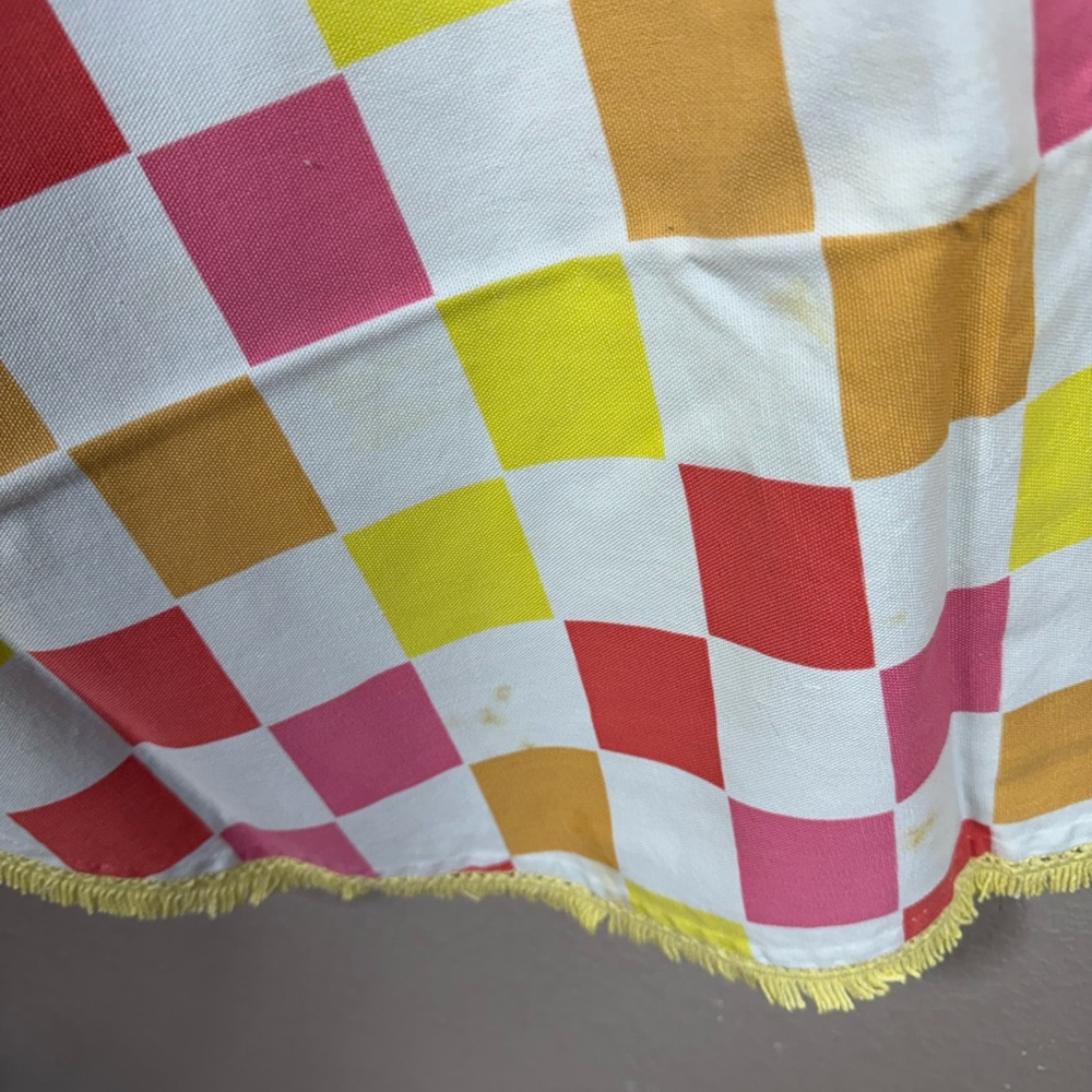 Colorful Checkered Round Tablecloth - Picture 4 of 5
